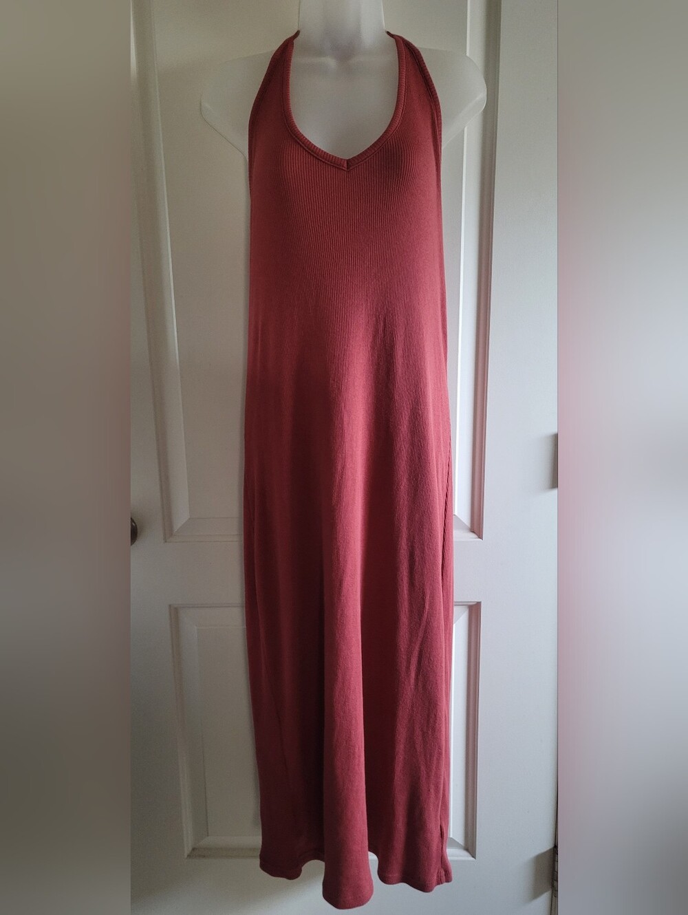 Gap Halter Maxi Dress in Brick